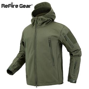 Refire redskap kamouflage militär jacka män vattentät mjuk skal taktisk jacka US Army Clothing Winter Fleece Coat Windbreaker 201218