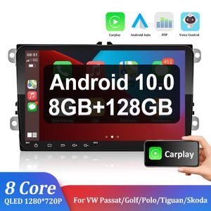 Audio Car Multimedia Player Android 10 8g + 128g Carplay GPS-bilradio för Volkswagen Passat / Golf / Polo / Tiguan / Skoda