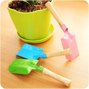 3 Colors Plant Tool Mini Gardening Bonsai Plant Pot Gardening Hand Tools Small Shovel with Wooden Handle