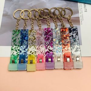 Kontaktlös kort Gripper Puller Kreditkort Grabber Keychain Clips för Long Nail Woman Key Rings Smycken Gifts Partihandel