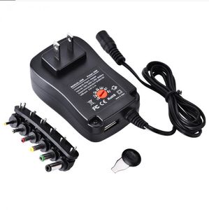 Universal Adapter AC DC Transformator 4.5V 3V 6V 7.5V 9V Justerbar spänning 12V Strömförsörjning 5V 30W reglerade USB-adaptrar