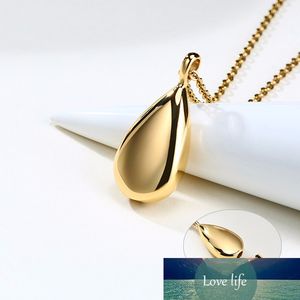 Stainless Steel Water Drop Ashes Holder Cremation Urn Necklace for Women Memorial Jewelery