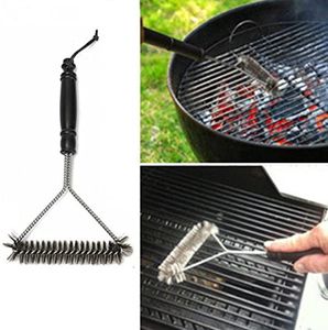 Kitchen Accessories BBQ Grill Barbecue Kit Cleaning Brush Stainless Steel Bristles Cleaning Brushes Cooking Tool Barbecue Gadget