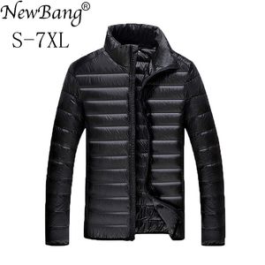 NewBang Plus 5XL 6XL 7XL Duck Down Jacket Men's Feather Ultralight Down Jacket For Men Park Outwear With Carry Bag Overcoat 201119