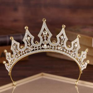 Copricapo da principessa in oro/argento Accessori diademi da sposa chic Splendidi cristalli Perle Diademi e corone da sposa 11207