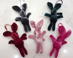 Velvet Bunny Soft Stuffed Plush Rabbit Animal Toy Wedding Gift Doll for Birthday Cake Wedding Decorations Party Favors Supplies Bag Charm