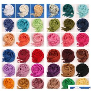 2017 41colors 뜨거운 Pashmina 캐시미어 솔리드 숄 랩 여성 여자 여자 숙녀 스카프 소프트 프랜딩 단단한 스카프 LDGTE