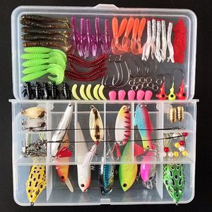 Balıkçılık Lures Kiti Olta Takımı Kutusu ile Mücadele Kutusu dahil Kurbağa Lures Balıkçılık Kaşıklar Tuzlu Su Kalem Yem Çekincesi Bas Alabalık için Lures