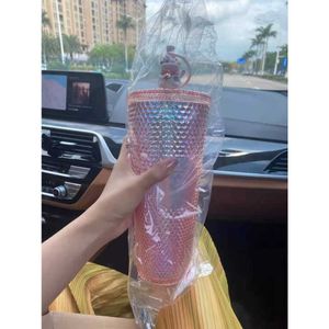 Beperkte Starbucks Tumbler Straw Cup Godin Diamond Studded Cup Cold Cupwater Fles Mokken Straw Cup Rose Red Ins