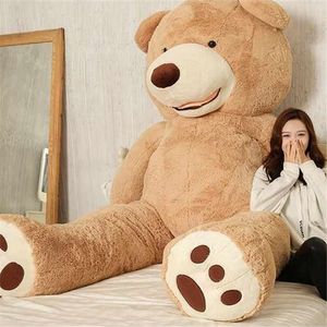 130 cm Yumuşak Amerikan Dev Ayı Cilt Oyuncak Büyük Hayvanlar Ceket Kız Arkadaşı Için Sevgililer Günü Hediye Hayvan Teddy Mont