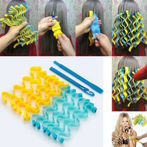 12pcs DIY Magic Hair Curler 30cm Penteado Portátil Penteado Sticks Durável Beautiful Maquiagem Curling Habiting Styling Tools W-00594