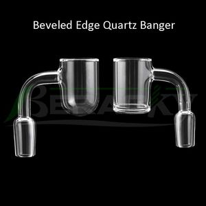 Beracky Cheap Flat Round Bottom Quartz Banger 10mm 14mm 18mm Male Female 45&90 Beveled Edge Premium Bangers Nails For Glass Water Bongs Dab Oil Rigs
