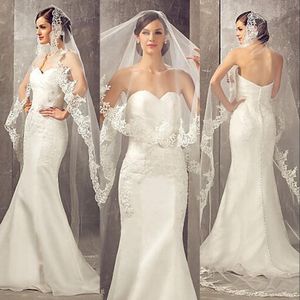 2021 Real Image 3 Meters Bridal Veils Wedding Hair Accessories White Ivory Long Lace Appliques Tulle Cathedral Length Church Veil