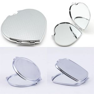 DIY Miroirs compacts SUBLIMATION BLANK 2-FACE Plaqué de coeur en forme de coeur en forme d'aluminium Fille d'aluminium Exquisite Cadeau Cosmetic Miroir Décoration 3 2xm M2