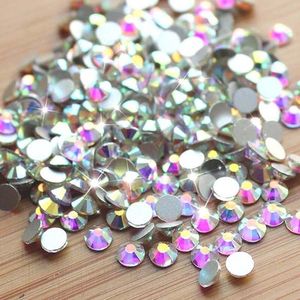 Nail Art Decorations 1440pcs AB Crystal Strass 3D Rhinestone (SS3-SS20) Silver Flatback Glass Diamond Design Manicure Accessory