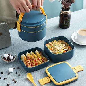 Lunchbox im japanischen Stil für Kinder, auslaufsichere Aufbewahrungsbox für Lebensmittelbehälter, tragbar, mehrschichtig, niedliche Bento-Box mit Fach 201029