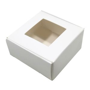 Foldable Kraft Paper Package Box Crafts Arts Storage Boxes Jewelry Paperboard Carton for DIY Soap Gift Packaging With Transparent