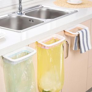 Hooks & Rails Kitchen Cupboard Door Back Style Portable Stand Trash Garbage Bags Storage Holder Useful Rack #260567