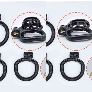 Nxy Cockrings 2022 Nova gaiola de castidade 3D para homens Kit de Bondage Masculino Resina Cock Penis Anéis Não Mamba BDSM Adultos Casal Sexo Brinquedos Dispositivo 1214