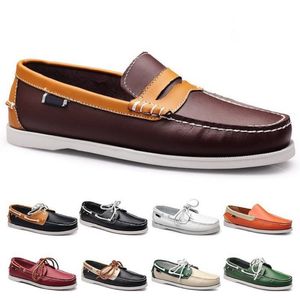 fashion style11 Herren-Laufschuhe, Leder, britischer Stil, Schwarz, Weiß, Braun, Grün, Gelb, Rot, Outdoor, bequemer, atmungsaktiver Sportschuh