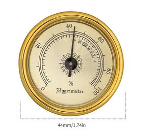 2020 mini cigarr hygrometer runda fuktdetektorformade plasthygrometrar för gitarr tobak piano fil box tillbehör precision