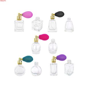 10ml Vintage Mini Glass Spray Perfume Bottle with Gold Metal Cap Short Atomizer Refillable Small Jars 5 Different Shape 5pcs/baghigh qualtit