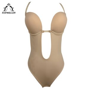 TOPMELON Backless Invisible Bra Seamless Bras Body Shaper Lingerie Women Plunge Clear Adjustable Strap Cut Out Brassiere Y200415196B