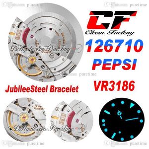 Ren CF GMT VR3186 Automatisk herrklocka Pepsi Red Blue Ceramics Bezel 904L Steel Jubileesteel Armband Super Edition Watches Puretime B2