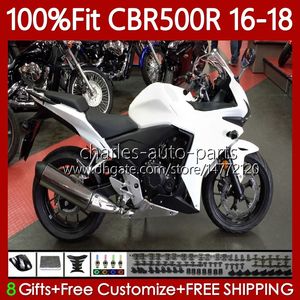 Enjeksiyon Kalıp OEM Honda Vücut CBR500 CBR 500C RR RR CC 500R 500CC 16-18 Düz Beyaz Kodu 111NO.24 CBR500CC CBR500R 16 17 18 CBR500RR 2016 2017 2018 PERSASYONLAR