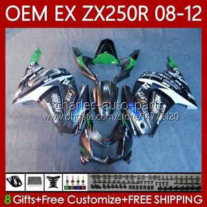 川崎忍者ZX250R ZX 250R EX250 ZX250 R 08 09 10 11 12ボディワーク81NO.96 ZX-250R 2008 2009 2009 2011 2012 EX250R 08-12 OEMフェアリングシルバーリグリー