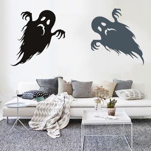 Halloween spöke serie väggklistermärkear kreativa snidade PVC lim Vattentät för heminredning 44 * 33cm / 17.32 * 12.99 tum.