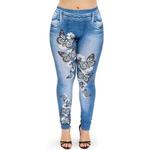 3xl leggings mulheres jeggings imitação jeans impresso ginásio esticar calças de lápis de esportes plus size leggings mulheres sweatpants calças 201202