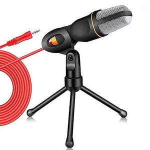 Mikrofonlar Kondenser Mikrofon 3,5 mm Fiş Ev Stereo MIC Masaüstü PC Tripod Video Skype Sohbet Oyun Podcast Kayıt1