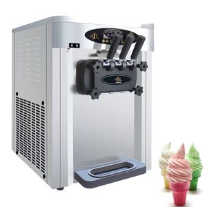 Commercial Ice Cream Making Machine Three Flavors Desktop With LCD Panel Ice Cream Vending Machine