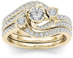 La coppia calda di vendita squilla il rifornimento classico dei monili di modo dell'anello dei monili dell'anello di zircone intarsiato placcato oro