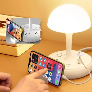 Desktop Lamp Cell Phone Chargers Bases LED Desk Lamp with USB Charging Sockets and Phones Holder Adjustable Lights US/UK/AU/EU Plug Table Lamps