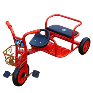 Kinder Garten Dubbelpedal Barnens tricycle 1-8 år gammal cykel Utomhussportvagn Taxi Trikta Tandem Tricycle för barn