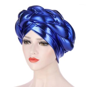 Beanie/Skull Caps 2021 Braid Turbans For Women Twist Foulard Pronto da indossare Arab Head Wraps African Chemio Wrap1