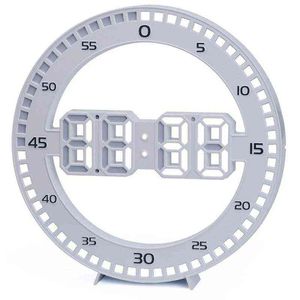 Silent 3D Cyfrowy Cyfrowy Luminiowy Zegar ścienny LED Alarm z kalendarzem, termometr temperatury do dekoracji domu H1230