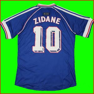 France 1998 Retro Vintage Francais Soccer Jersey Zidane 10 Henry 12 uniformes