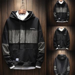 Casual Men's Fashion Streetwear Autumn Haruku Patchwork Pullover Sport Style Hoodie Loose Outwear Tops Blus #1535 2010202020