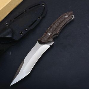 Offerta speciale Coltello da caccia tattico per esterni a lama fissa Lame AUS-8 Coltelli dritti da sopravvivenza con manico in canapa