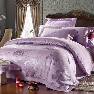 Explosive Style Duvet Cover Pure Cotton European-style Satin Jacquard Embroidery Four-piece Bedding Supplies Wedding Sets Many Colors Sale