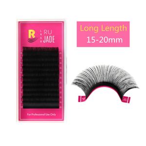 False Eyelashes 16 17 18 19 20mm Long Individual Extension 0.18 Thick Soft Faux Silk Mink Russian Volume Lash Supplies