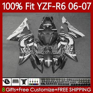 OEM Motorycycle Body для Yamaha YZF R 6 600 CC YZF600 YZF-R6 06-07 белый серый кузов 98NO.139 YZF R6 2006 2007 YZF-600 600CC YZFR6 06 07 Формация инъекций на 100%