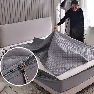 Einfarbiger Bettwanzenschutz-Matratzenbezug mit Reißverschluss, gesteppter Jacquard-Matratzenschutz, der die Matratzenauflage für alle Bettgrößen vollständig abdeckt 201218
