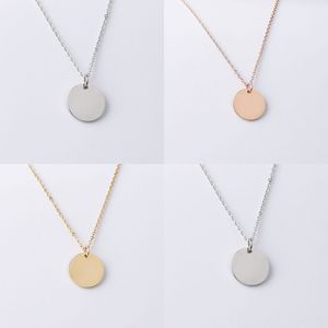 Colares de pingentes redondos em branco colares de aço inoxidável colar ouro minimalista tag coin colar jóias para comprador próprio J2
