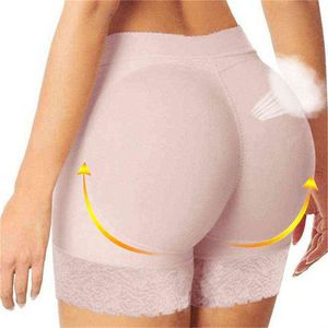 Ningmi Women Big Ass Butt Lifter Booty Hip Enhancer Body Shaper Wyściełane majtki Waist Trener Krótkie Koronki Schudear Control Panties Y220311