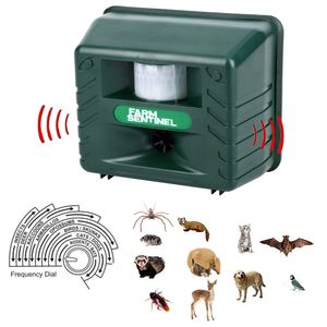 Alta-poder Ultrasonic Repeller Repeller Pest Animal Expul Pássaros Cães Alarme Analógico Som Inteligente Red Roed Repeller Y200106