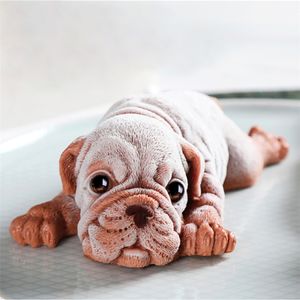 Söt hund silikon mögel mousse tårta 3d shar pei mögel glass jello pudding blast chilling tool diy fondant dekoration